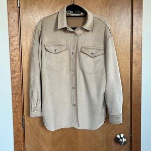 Zara faux suede shacket